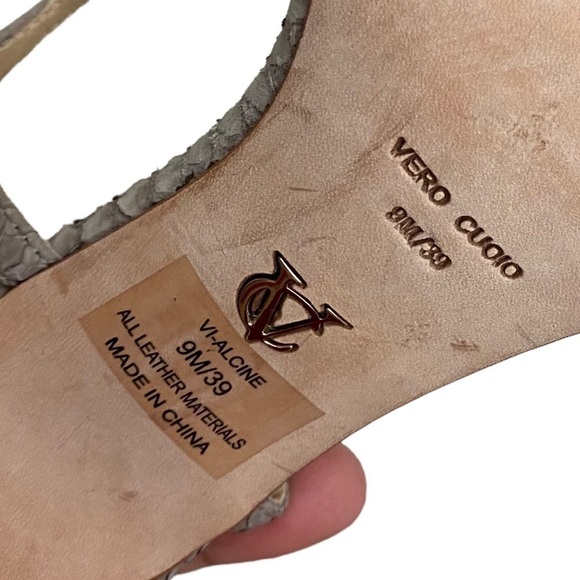VC Signature Vi-Alcine Leather Snakeskin Heels in Tan Size 9 - Picture 6 of 6